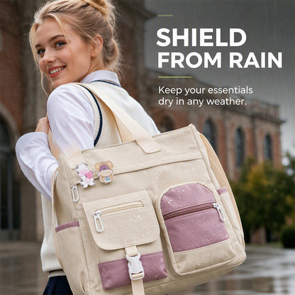 Large Capacity Multi-Pocket Canvas Tote Bag