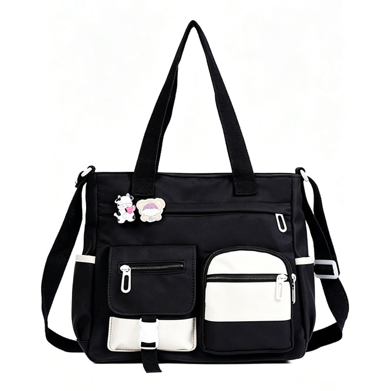 Large Capacity Multi-Pocket Canvas Tote Bag