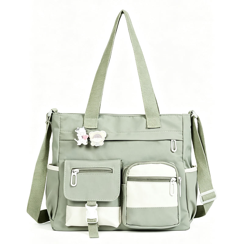Large Capacity Multi-Pocket Canvas Tote Bag