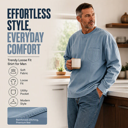 Men's Loose-Fit Long Sleeve T-Shirt