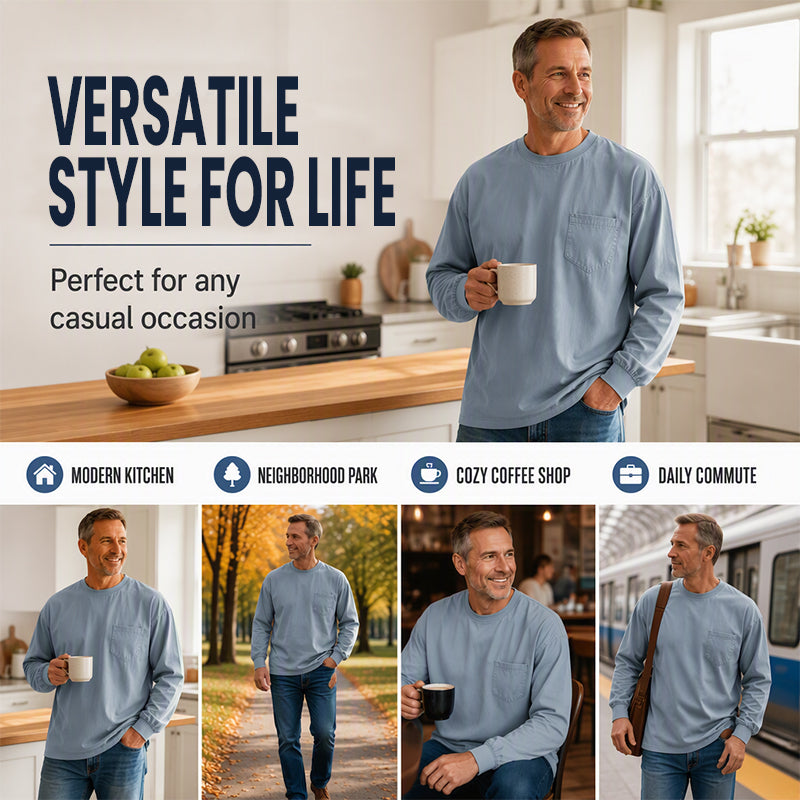 Men's Loose-Fit Long Sleeve T-Shirt