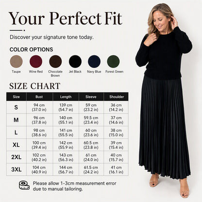 Women's Round Neck Pleated Maxi Dress