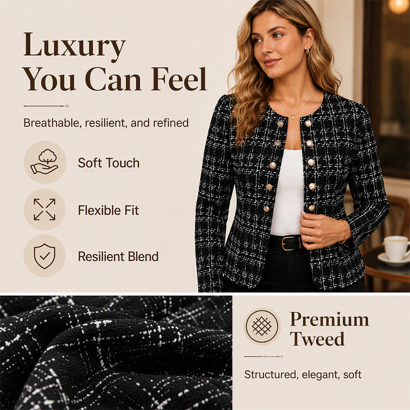 Women's Vintage Slim-Fit Tweed Jacket