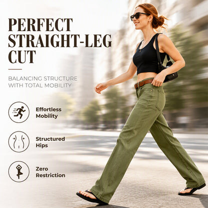 ✨ Flattering Everyday Style | Women's Straight-Leg Utility Pants with Reinforced Seams