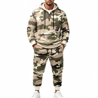 Men's Camouflage Warm Hoodie & Pants Set