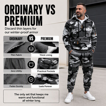 Men's Camouflage Warm Hoodie & Pants Set