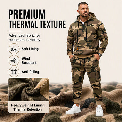 Men's Camouflage Warm Hoodie & Pants Set