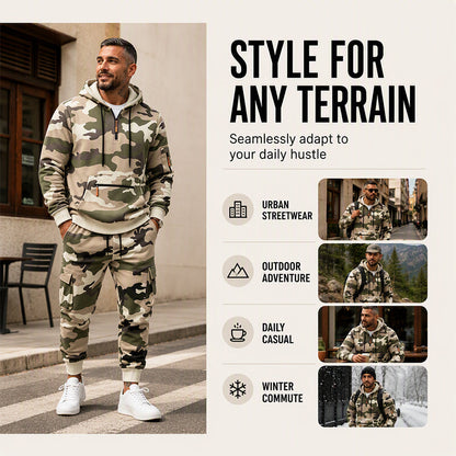 Men's Camouflage Warm Hoodie & Pants Set