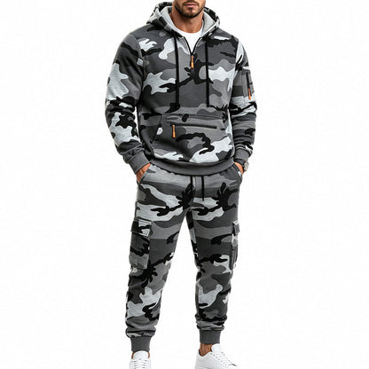 Men's Camouflage Warm Hoodie & Pants Set