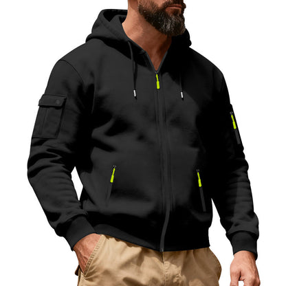 Men's Full-Zip Hooded Cargo Jacket