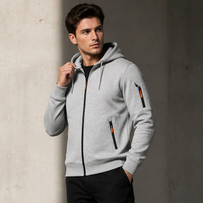 Men's Full-Zip Hooded Cargo Jacket