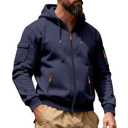 Men's Full-Zip Hooded Cargo Jacket