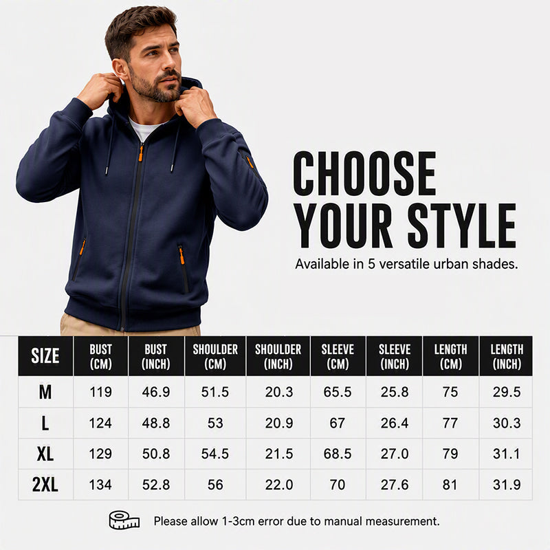 Men's Full-Zip Hooded Cargo Jacket