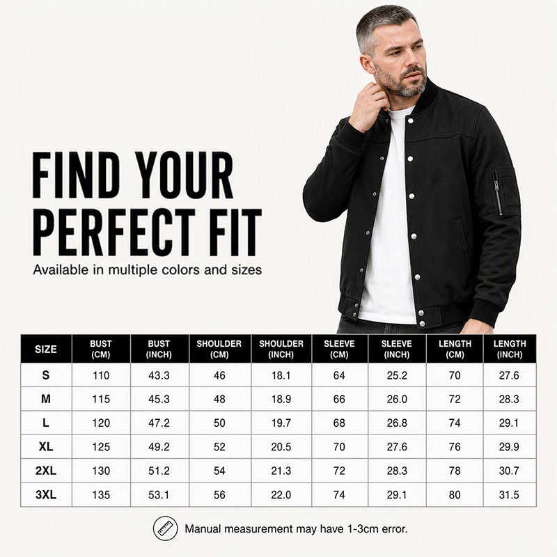 Men's Faux Suede Bomber Jacket