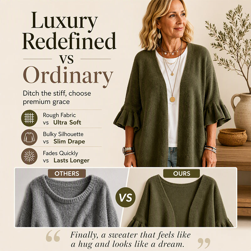 Women's Ruffle Sleeve Knit Cardigan