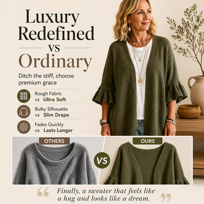 Women's Ruffle Sleeve Knit Cardigan