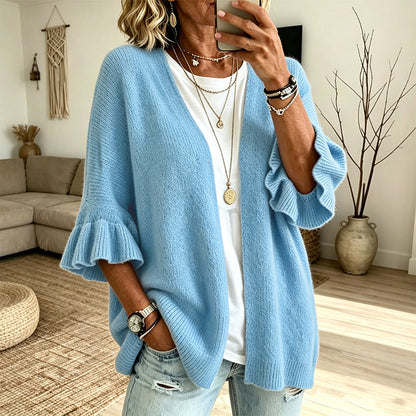 Women's Ruffle Sleeve Knit Cardigan