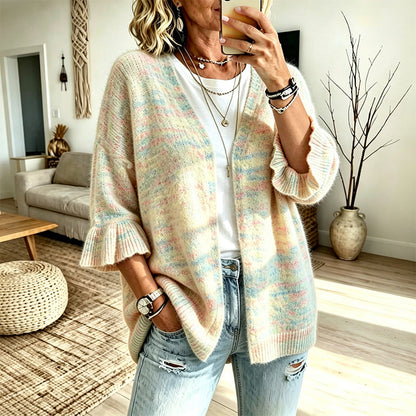 Women's Ruffle Sleeve Knit Cardigan
