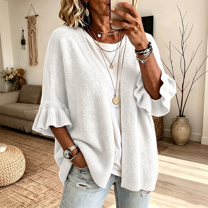 Women's Ruffle Sleeve Knit Cardigan