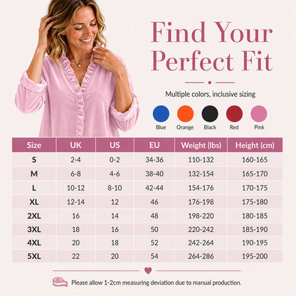Women's Solid Color Ruffle Neck Blouse