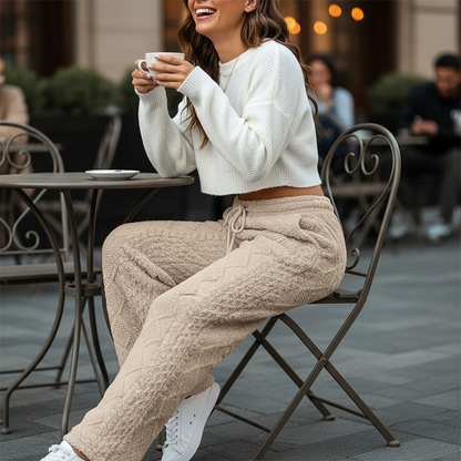 Thickened Warm Straight-Leg Pants