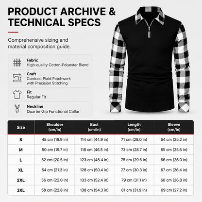 Men's Casual Long Sleeve Half-Zip Shirt