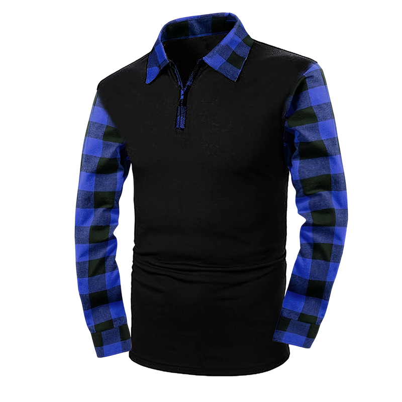 Men's Casual Long Sleeve Half-Zip Shirt