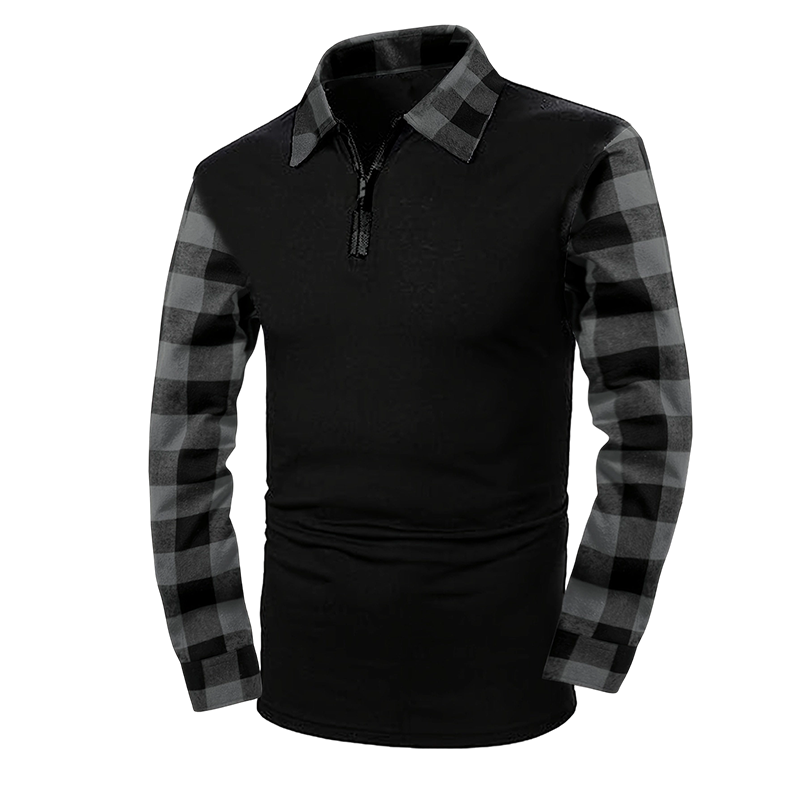 Men's Casual Long Sleeve Half-Zip Shirt
