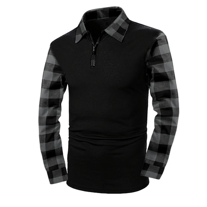Men's Casual Long Sleeve Half-Zip Shirt