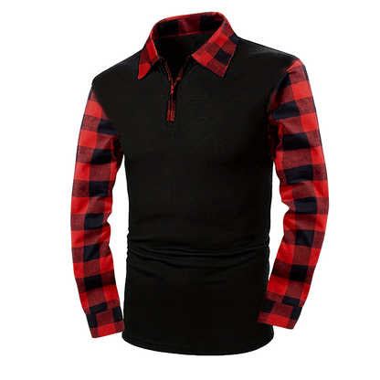 Men's Casual Long Sleeve Half-Zip Shirt