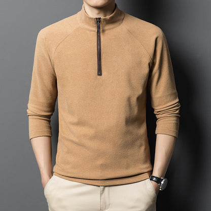 Men's Warm Long Sleeve Quarter Zip Sweatshirt