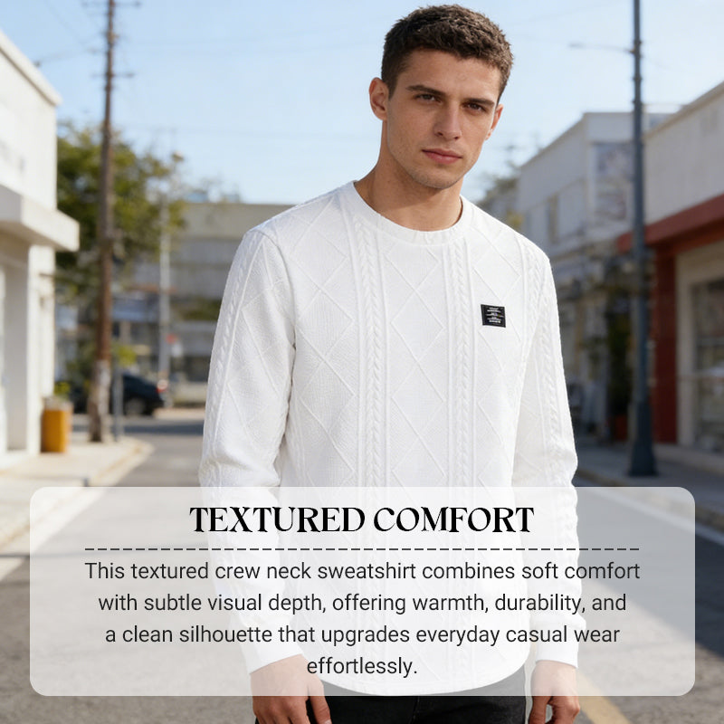 Men's Textured Crew Neck Sweatshirt