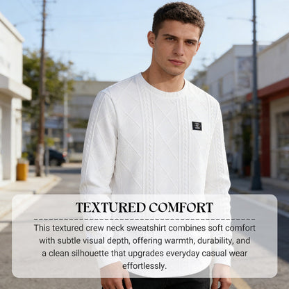 Men's Textured Crew Neck Sweatshirt
