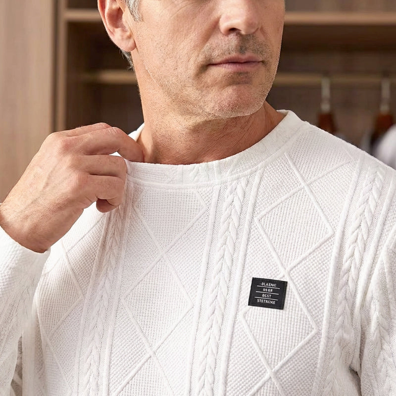 Men's Textured Crew Neck Sweatshirt