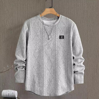 Men's Textured Crew Neck Sweatshirt