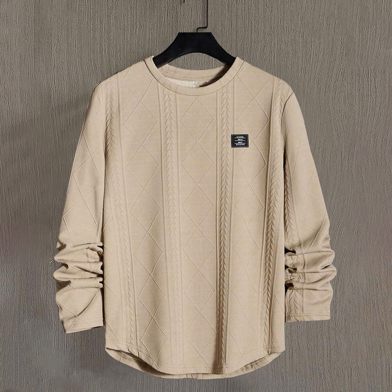 Men's Textured Crew Neck Sweatshirt