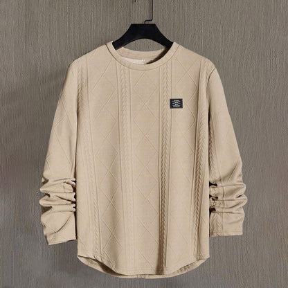Men's Textured Crew Neck Sweatshirt