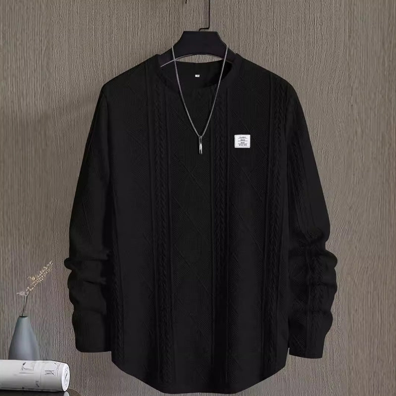 Men's Textured Crew Neck Sweatshirt