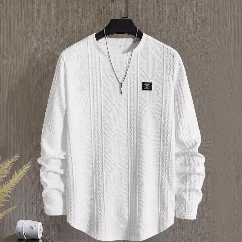 Men's Textured Crew Neck Sweatshirt