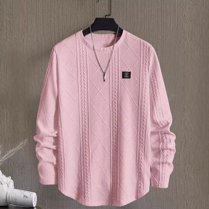 Men's Textured Crew Neck Sweatshirt
