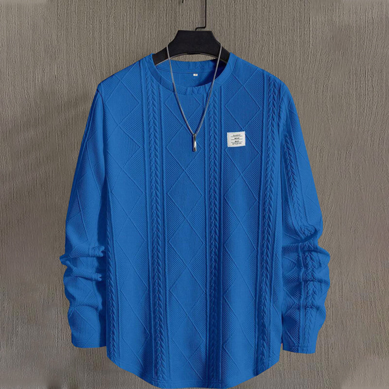 Men's Textured Crew Neck Sweatshirt