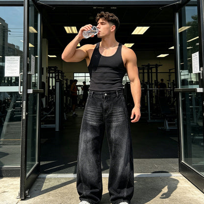 American Washed Curved Leg Jeans