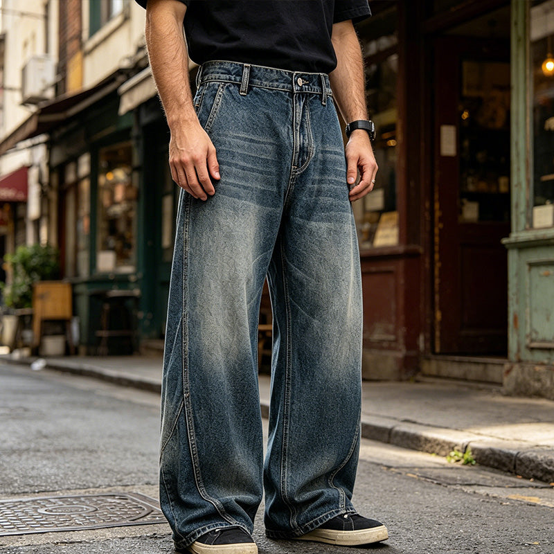 American Washed Curved Leg Jeans