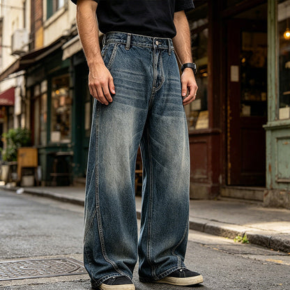 American Washed Curved Leg Jeans