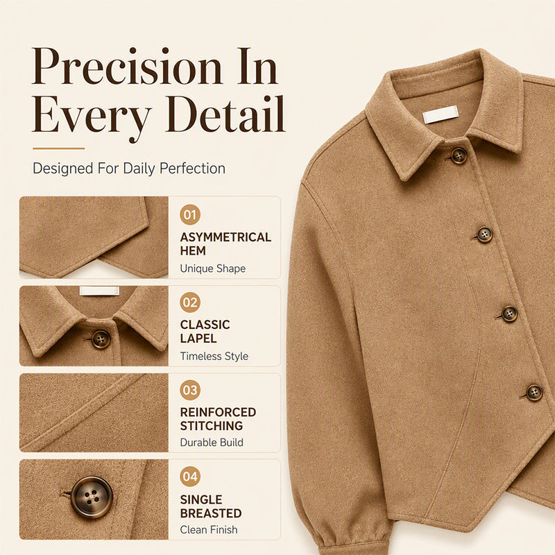 Women's Irregular Diagonal Button-Down Jacket