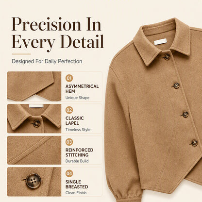 Women's Irregular Diagonal Button-Down Jacket