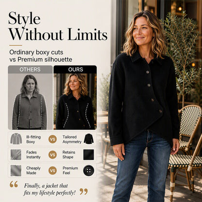 Women's Irregular Diagonal Button-Down Jacket