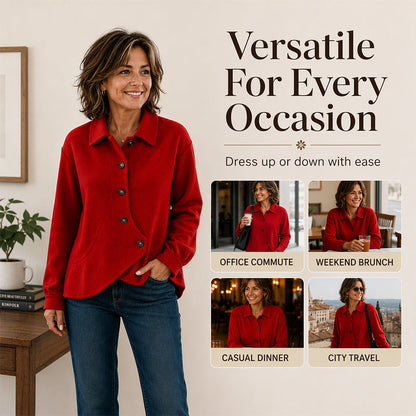 Women's Irregular Diagonal Button-Down Jacket