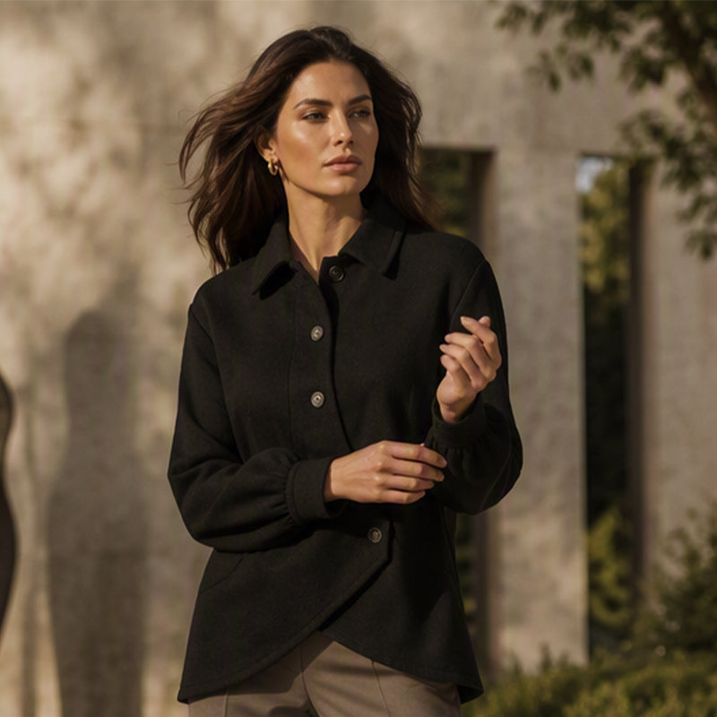 Women's Irregular Diagonal Button-Down Jacket
