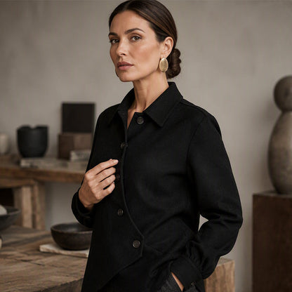 Women's Irregular Diagonal Button-Down Jacket